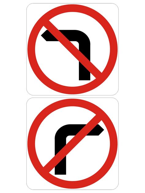 No Left Or Right Turn Sign Buy Now Safety Choice Australia