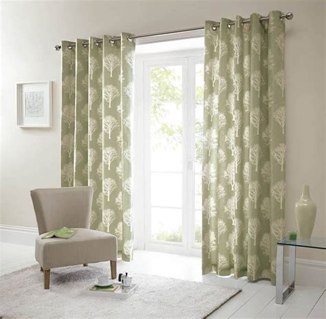 Woodland Trees Green Ready Made Curtains