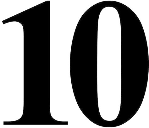 10 Number Free Png Image Times New Roman Number 10 Clipart Full