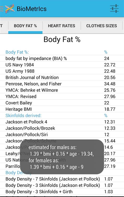 How To Calculate Body Fat Percentage Using Skinfolds Haiper