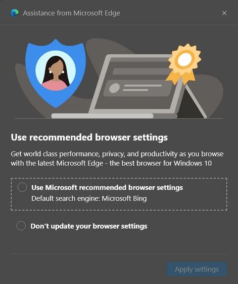 How To Disable Use Recommended Browser Settings Prompt In Microsoft
