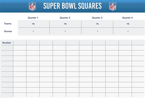 Super Bowl Squares Printable Portal Tutorials