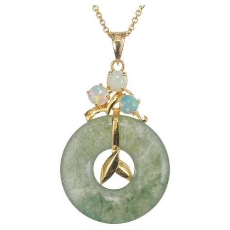 Gia Certified Natural Carved Jadeite Jade Tube Gold Pendant Necklace For Sale At 1stdibs