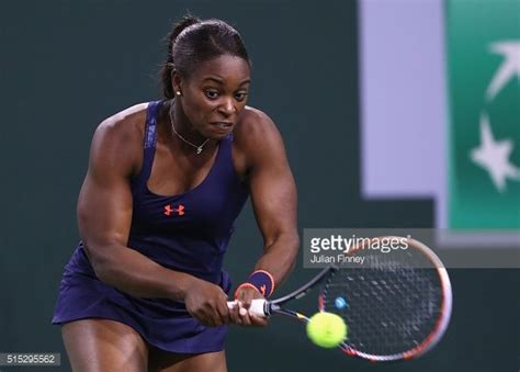 Sloane Stephens Of Usa Plays A Backhand In Her Match Against Eugenie