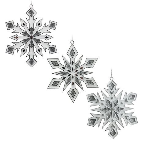 Orn White Slv Snowflake 475 Wslv Gilding 3s Christmas Forever