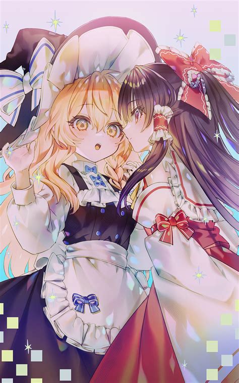 Hakurei Reimu And Kirisame Marisa Touhou Drawn By Herehrrzggg