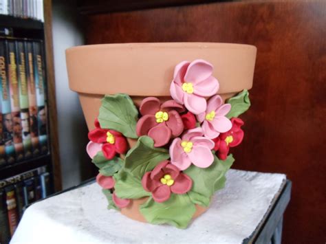 Flower Pot Made Out Of Sculpey Clay Clay Flower Pots Polymer Clay