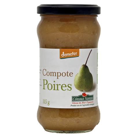 Compotes de poires bio 315g Dessert fruits