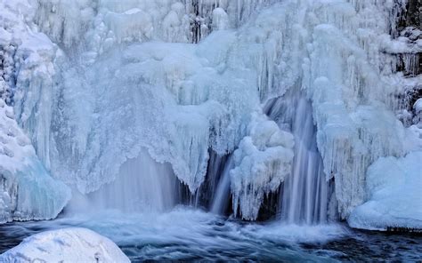 Icey Waterfall Wallpaper Nature And Landscape Wallpaper Better