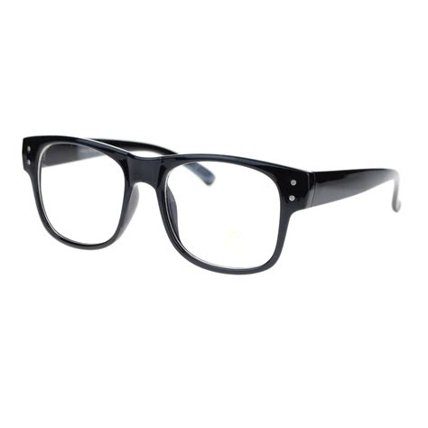 mens retro normcore horn rim nerdy geek 2 metal dot trim optical eye glasses unisex sunglasses