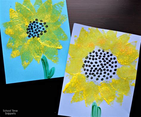 Sponge Painted Sunflower Craft For Kids School Time Snippets