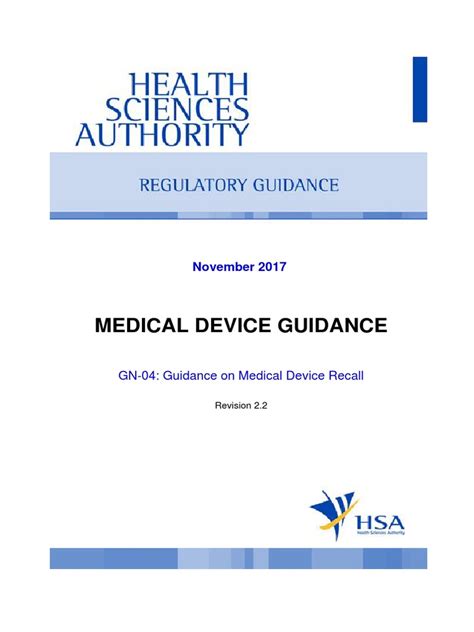 Gn 04 R2 2 Guidance On Medical Device Recall 17nov Pub Pdf