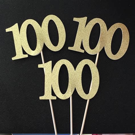 100 Centerpiece Picks 100th Birthday Decorations 100 Etsy