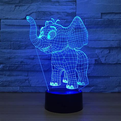 Elephant 3d Optical Illusion Lamplaser Cut Templatelaser Cut Etsy Uk