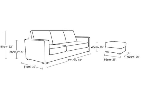 Sofa Dimensions Baci Living Room