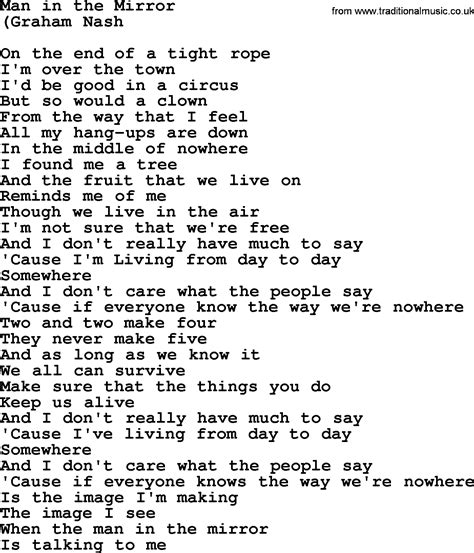 man in the mirror by the byrds lyrics with pdf