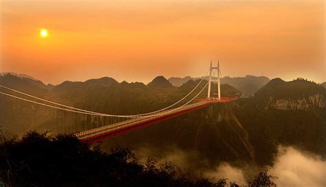 The Aizhai Suspension Bridge In China In Pictures Scenic Bridges