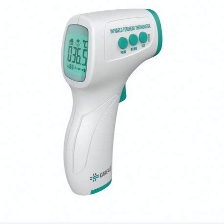 Press the scan button located on the front of the thermometer for one second. Non-Contact Forehead InfraRed Thermometer at www.emi-lda.com