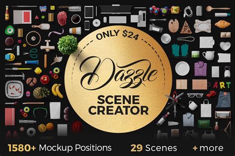 Dazzle Mockup Scene Creator With Mockup Positions Ready Made