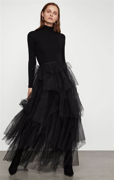 Camber Layered Tulle Maxi Skirt Bcbg Com Black Tulle Skirt Outfit