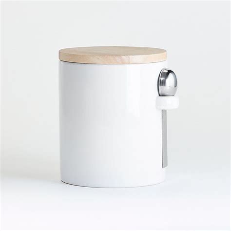 Medium White Canister With Scoop Reviews Crate And Barrel White