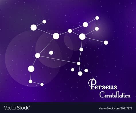 Perseus Constellation Starry Night Sky Cluster Vector Image