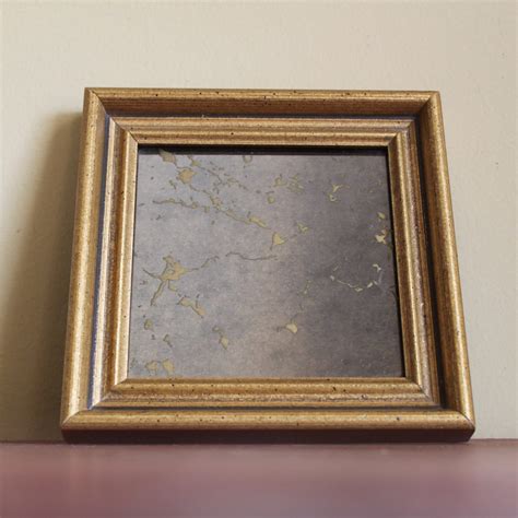 Vintage Golden Square Smoked Glass Mirror