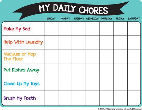 Make A Preschool Chore Chart Free Printable Kid Stuff Preschool