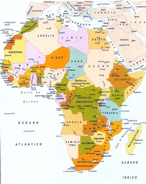 Mapa Politico De Africa Grande Con Sus Paises Y Capitales