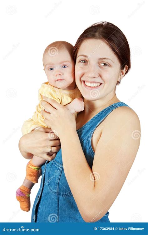 Happy Mother With 3 Month Baby Stock Photo Image Of Embracing