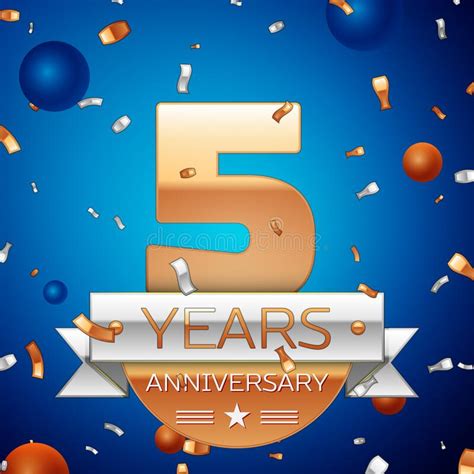 Sign up for a pro account with zofile.com for fast download. Realistic Five Years Anniversary Celebration Design Banner ...
