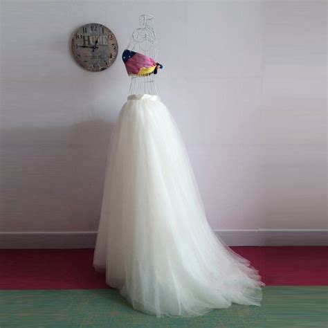 Custom Made White Bridesmaid Wedding Skirt Satin Waistline A Line Floor