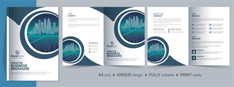 Bi Fold Brochure Template Vector Art Icons And Graphics For Free Download