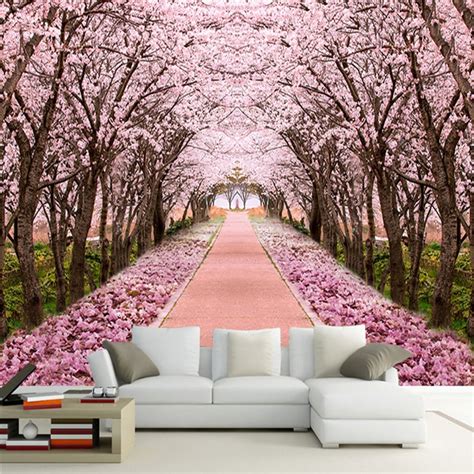 Custom Photo Wallpaper 3d Romantic Cherry Blossom Tree