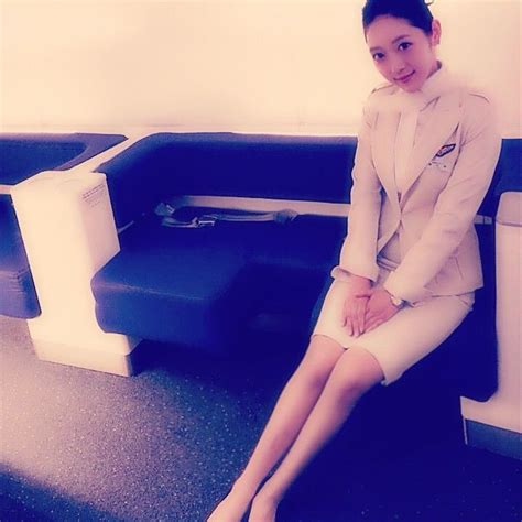 Korean Airlines Air Flight Crew Members Cabin Crew Flight Attendant