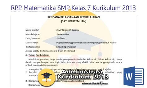 By randy ikas 324160 views. Download RPP Matematika SMP Kelas 7 Kurikulum 2013 Edisi ...
