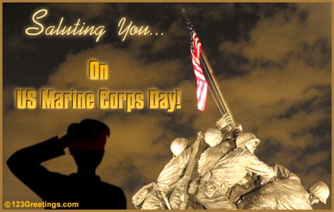 Saluting On Us Marine Corps Day Free Us Marine Corps Birthday Ecards