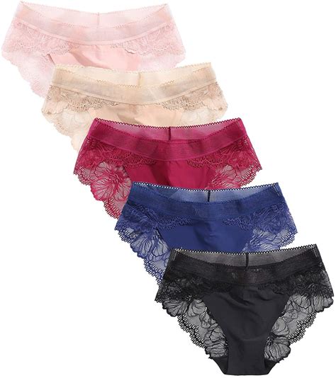 Wholesale Seasment Women S Underwear Lace Bikini Panties Silky Comfy Lace Briefs Pack Of 5