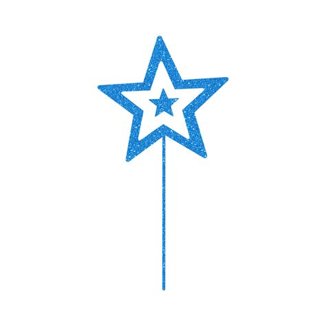 Blue Glitter Star Stick 14967595 Png