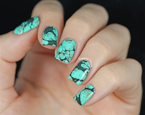 Copycat Claws Turquoise Stone Nail Art China Glaze Too Yacht To Handle