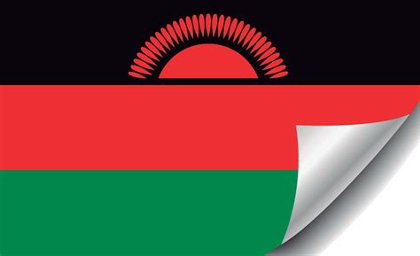 Malawi Flag With Curled Corner 3455476 Vector Art At Vecteezy