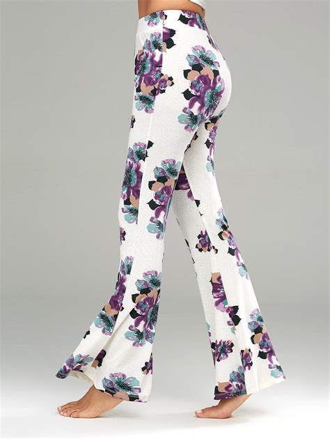 56 Off Floral Print Casual Flare Pants Rosegal