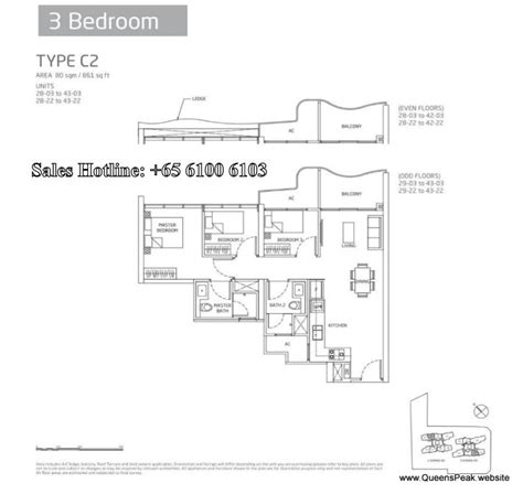 Units start on the 8th floor and go all the. queens peak floor plan 3 bedroom-c2 | 3 bedroom floor plan ...