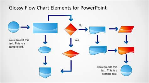 Flow Chart Powerpoint Slide Glossy Style Slidemodel Riset
