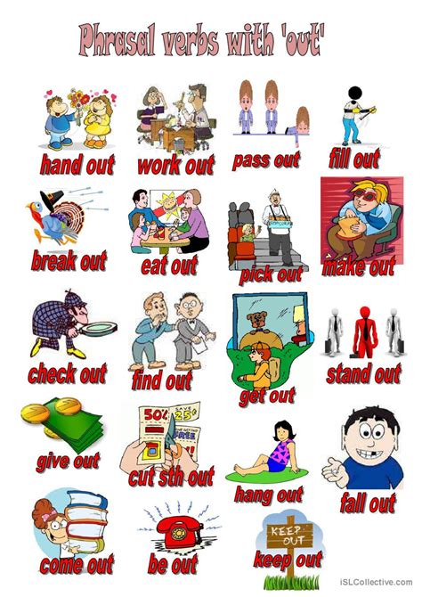 Phrasal Verbs With Out Pictionary P English Esl Worksheets Pdf Doc