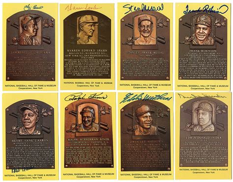 National Baseball Hall Of Fame Plaque Signed Postcards 60
