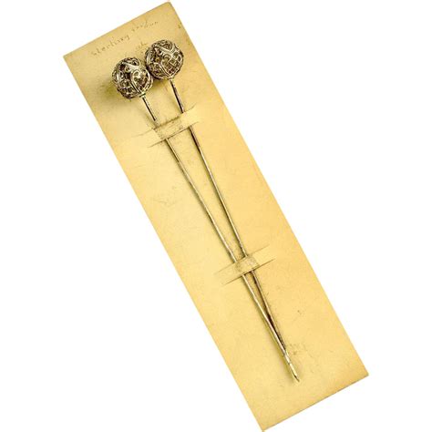Antique Sterling Silver Hair Or Hat Pins In Original Packaging From