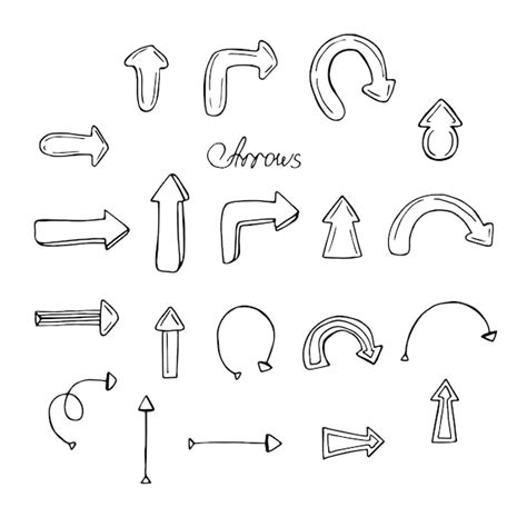 Premium Vector Arrows Set Vector Illustration Hand Drawing Doodles