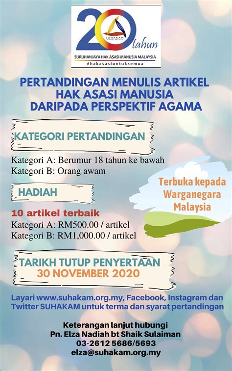 Untuk makluman, terdapat beberapa kekosongan jawatan yang dibuka untuk permohonan oleh pihak suruhanjaya hak asasi manusia (suhakam). Suruhanjaya Hak Asasi Manusia Malaysia (SUHAKAM)