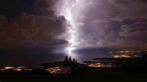 2809406 Nature Landscape Lightning Coast Storm Sea Clouds City